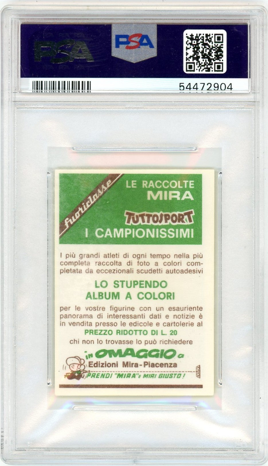 1968 Mira Tuttosport I Campionissimi Cassius Clay #507 PSA 6