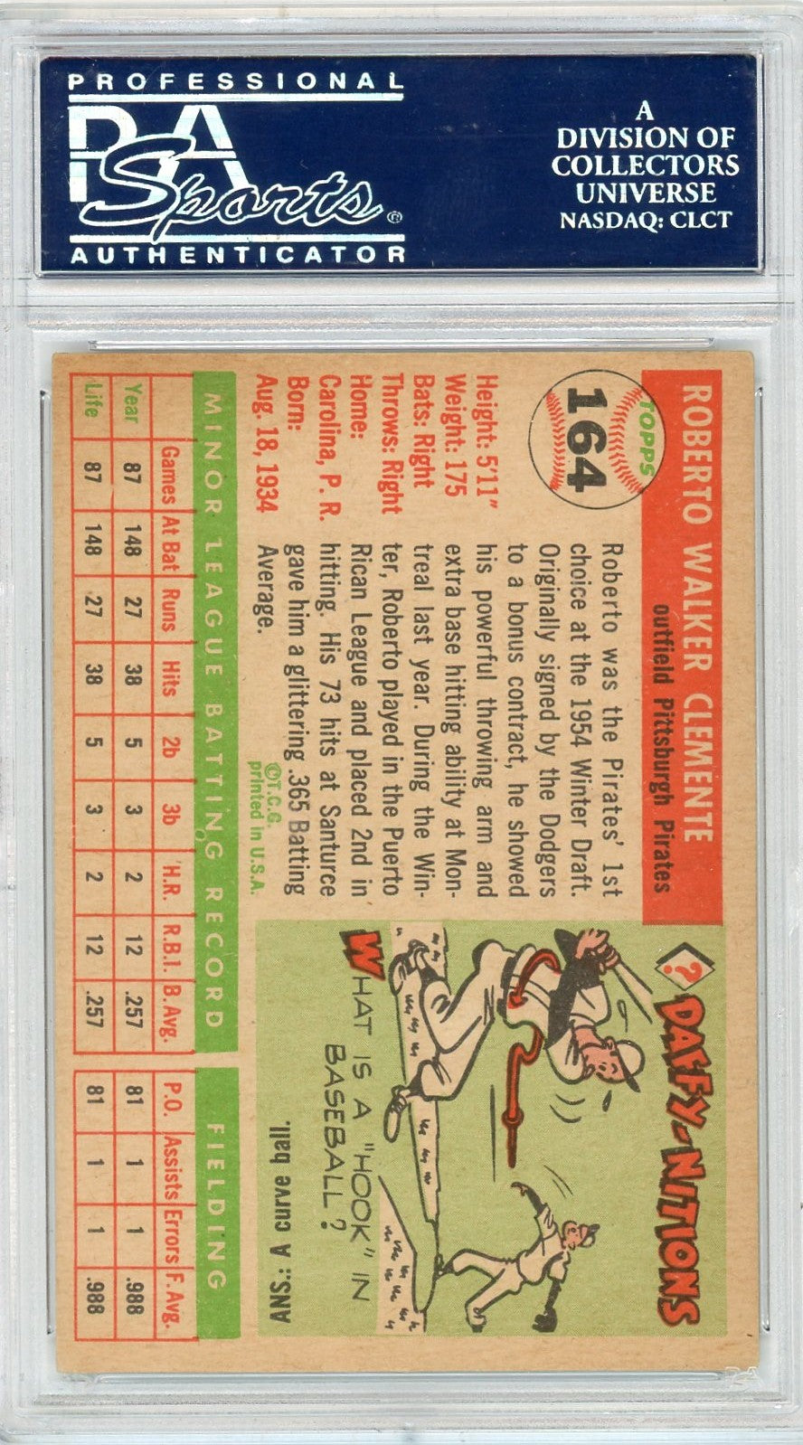 1955 Topps Roberto Clemente #164 PSA 4.5
