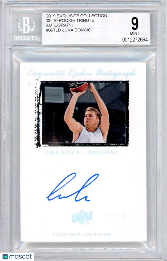 2019 Exquisite Collection 09-10 Rookie Tribute Auto Luka Doncic BGS 9 Auto 10