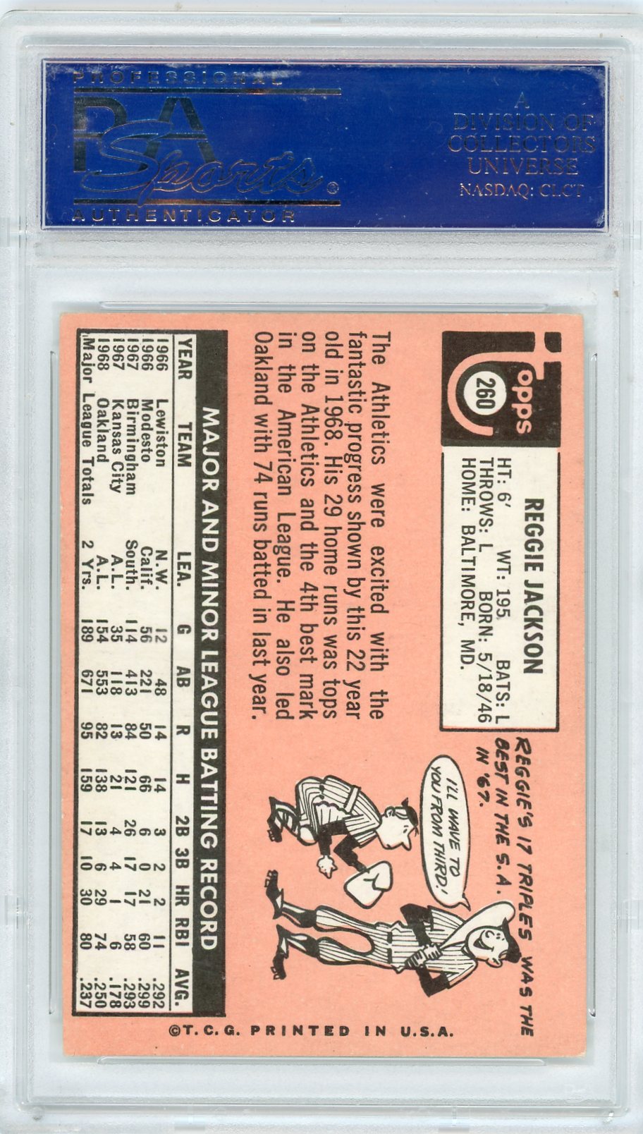 1969 Topps Reggie Jackson #260 PSA 5.5