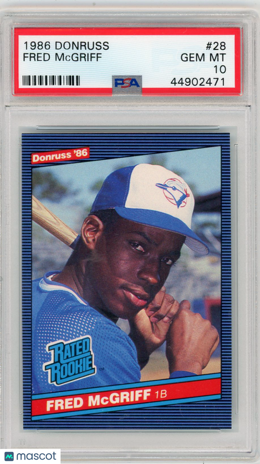 1986 Donruss Fred Mcgriff #28 PSA 10