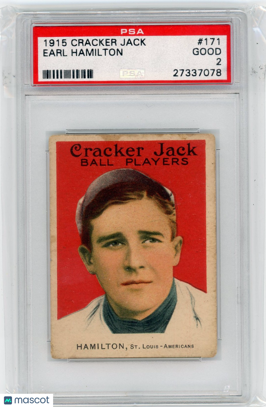 1915 Cracker Jack Earl Hamilton #171 PSA 2