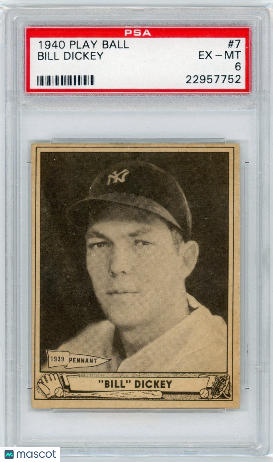 1940 Play Ball Bill Dickey #7 PSA 6
