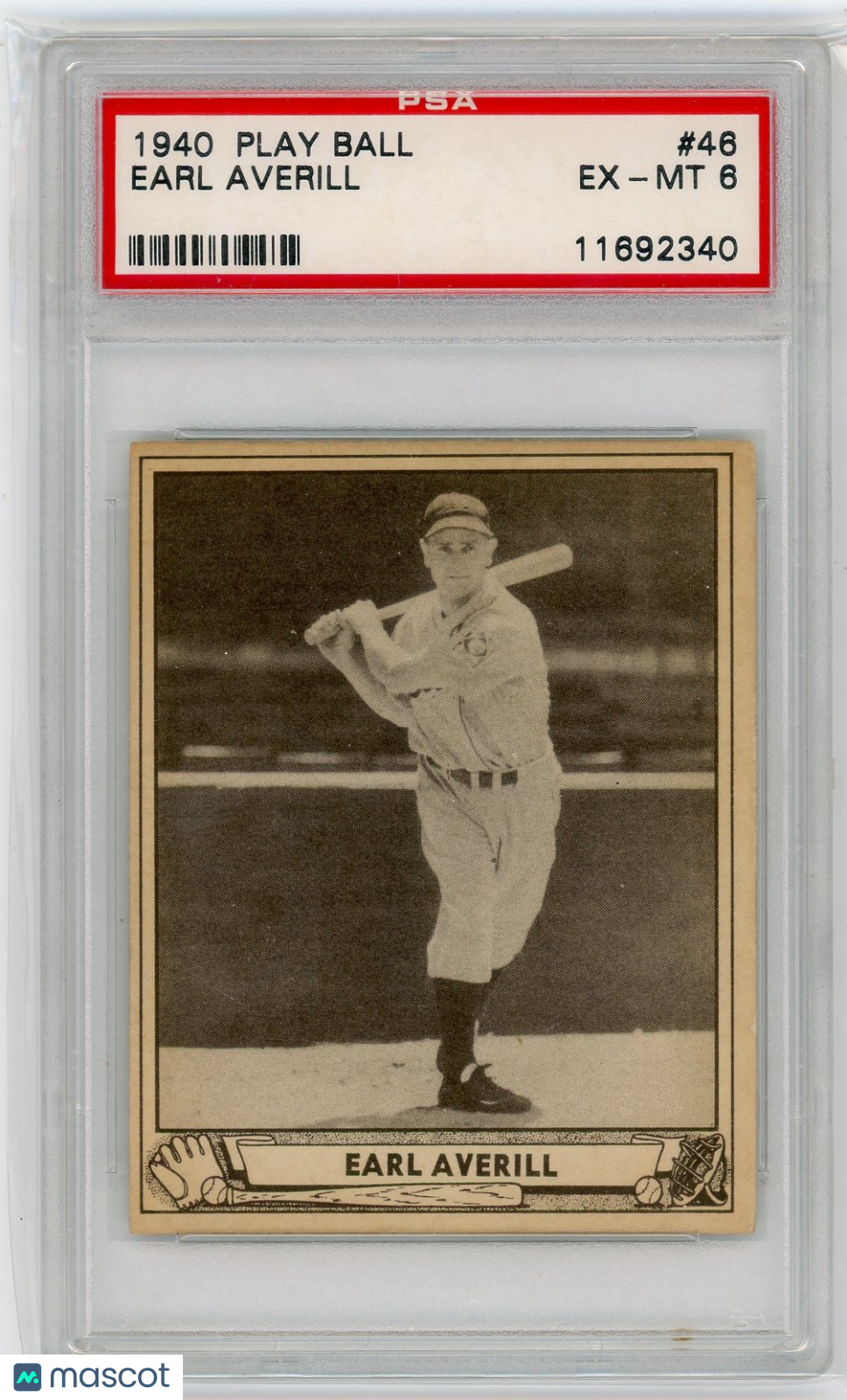 1940 Play Ball Earl Averill #46 PSA 6