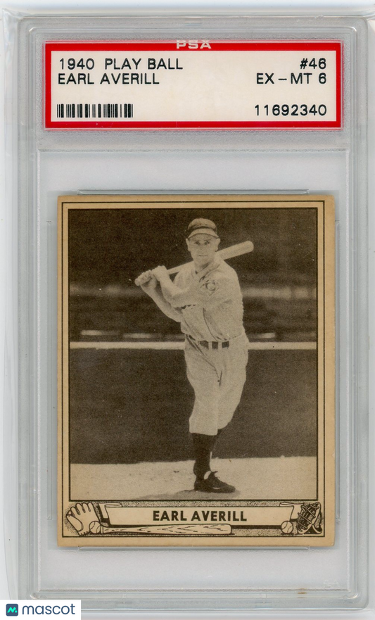 1940 Play Ball Earl Averill #46 PSA 6