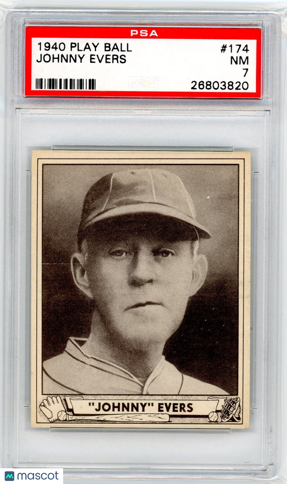 1940 Play Ball Johnny Evers #174 PSA 7