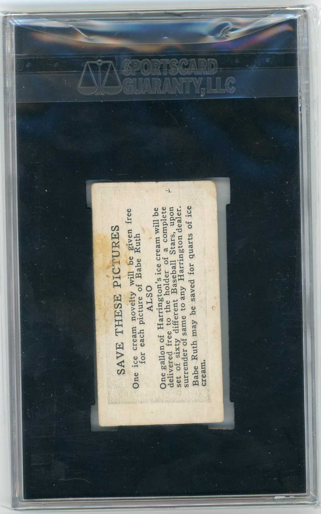 1928 Harrington's Dave Bancroft #19 SGC 1.5