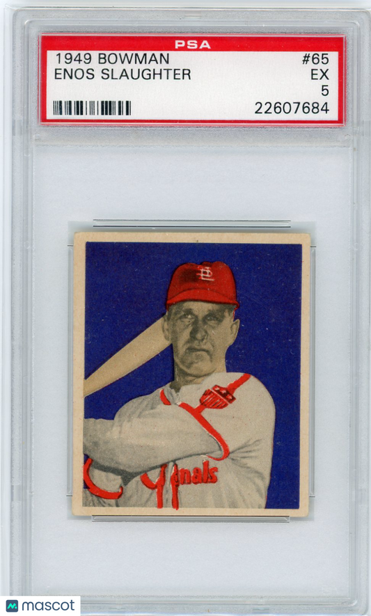1949 Bowman Enos Slaughter #65 PSA 5