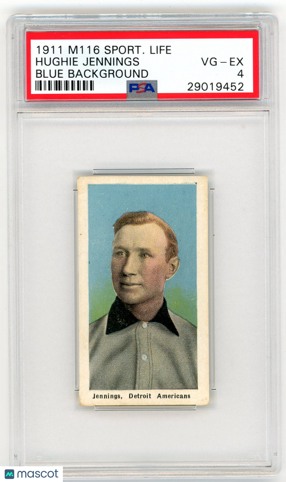 1911 M116 Sporting Life Hughie Jennings Blue Background PSA 4