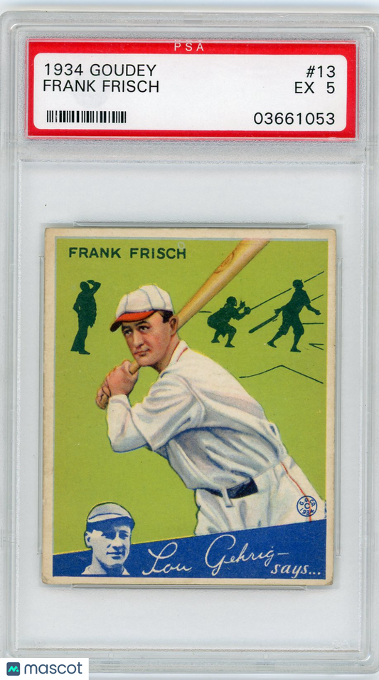 1934 Goudey Frank Frisch #13 PSA 5