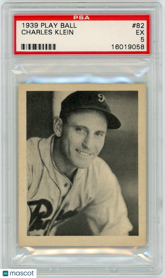 1939 Play Ball Charles Klein #82 PSA 5