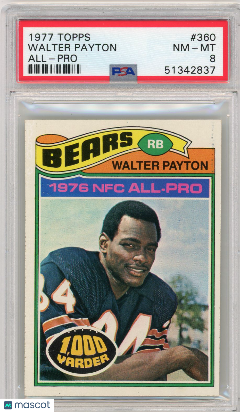 1977 Topps Walter Payton #360 All Pro PSA 8