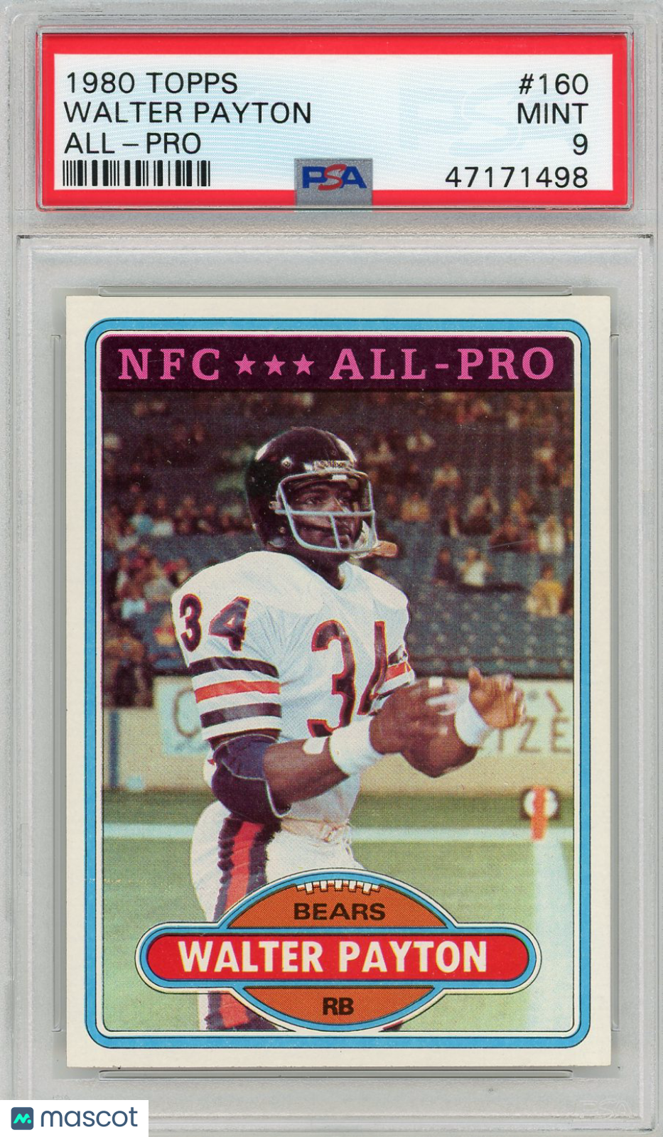 1980 Topps Walter Payton #160 All Pro PSA 9