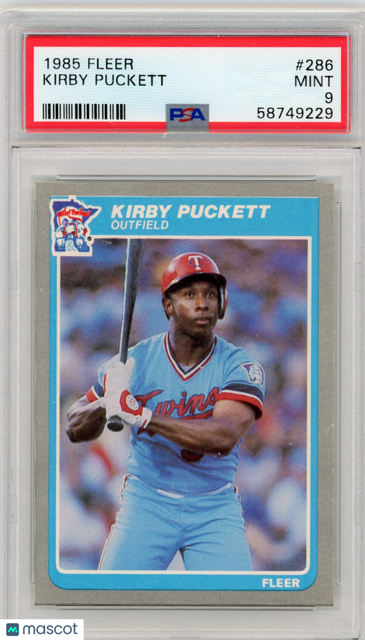 1985 Fleer Kirby Puckett #286 PSA 9