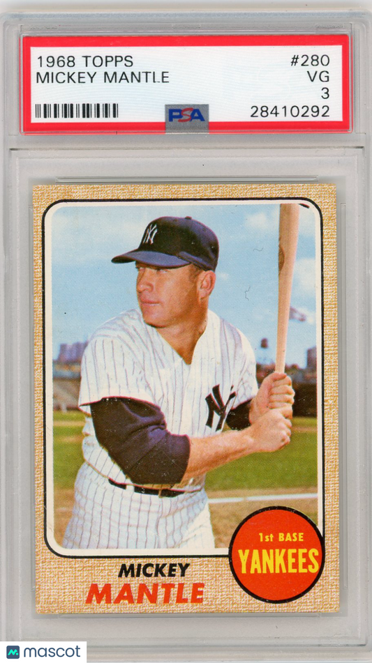 1968 Topps Mickey Mantle #280 PSA 3