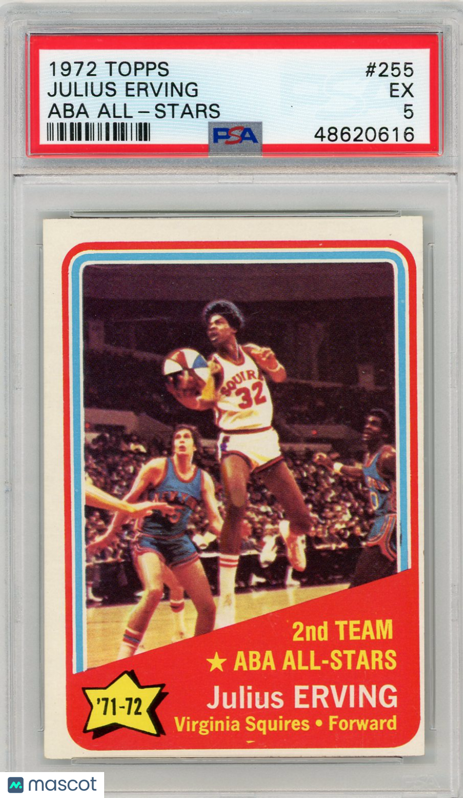 1972 Topps Julius Erving #255 Aba All Stars PSA 5