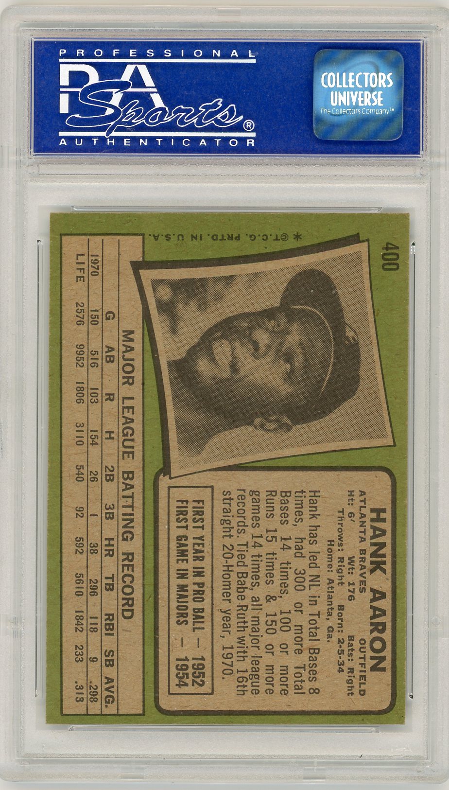 1971 Topps Hank Aaron #400 PSA 7