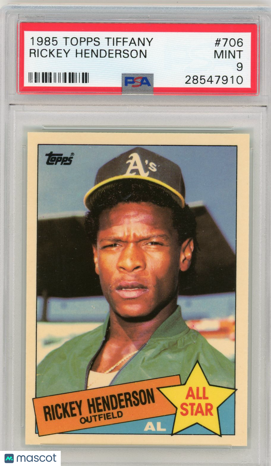 1985 Topps Tiffany Rickey Henderson #706 PSA 9