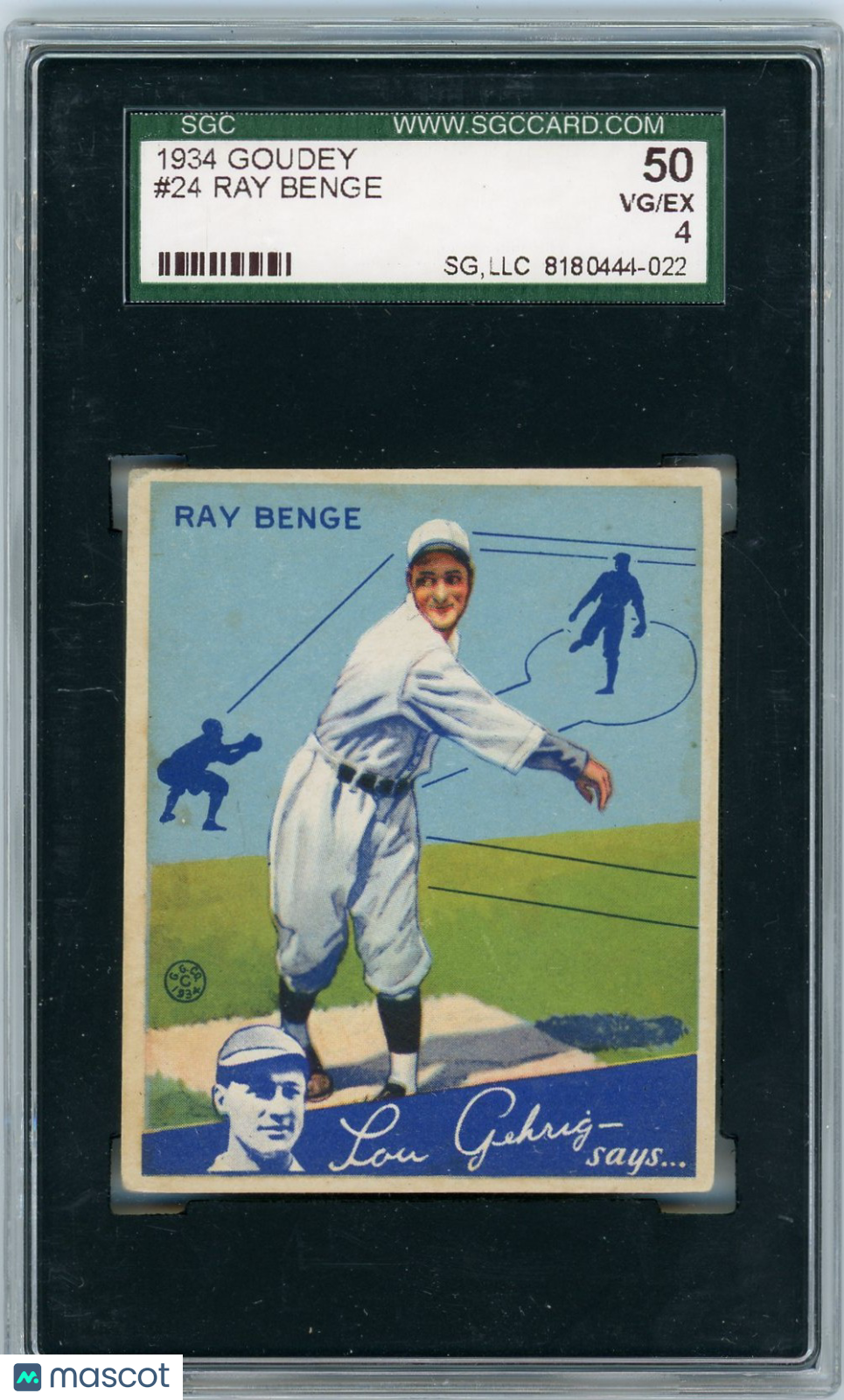 1934 Goudey Ray Benge #24 SGC 4