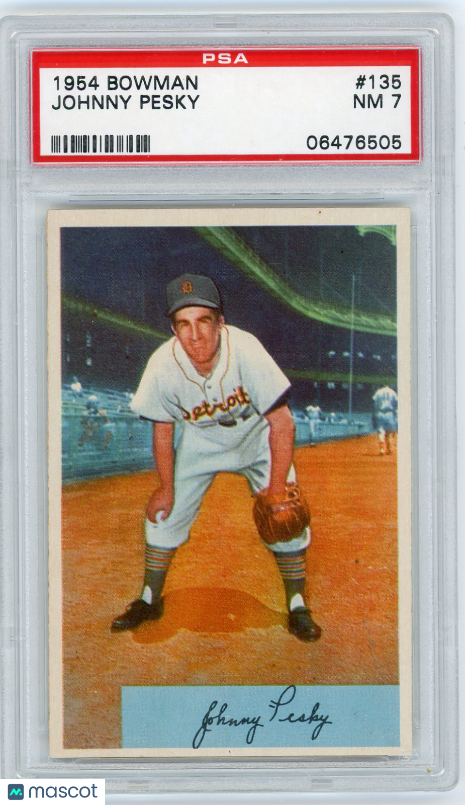 1954 Bowman Johnny Pesky #135 PSA 7
