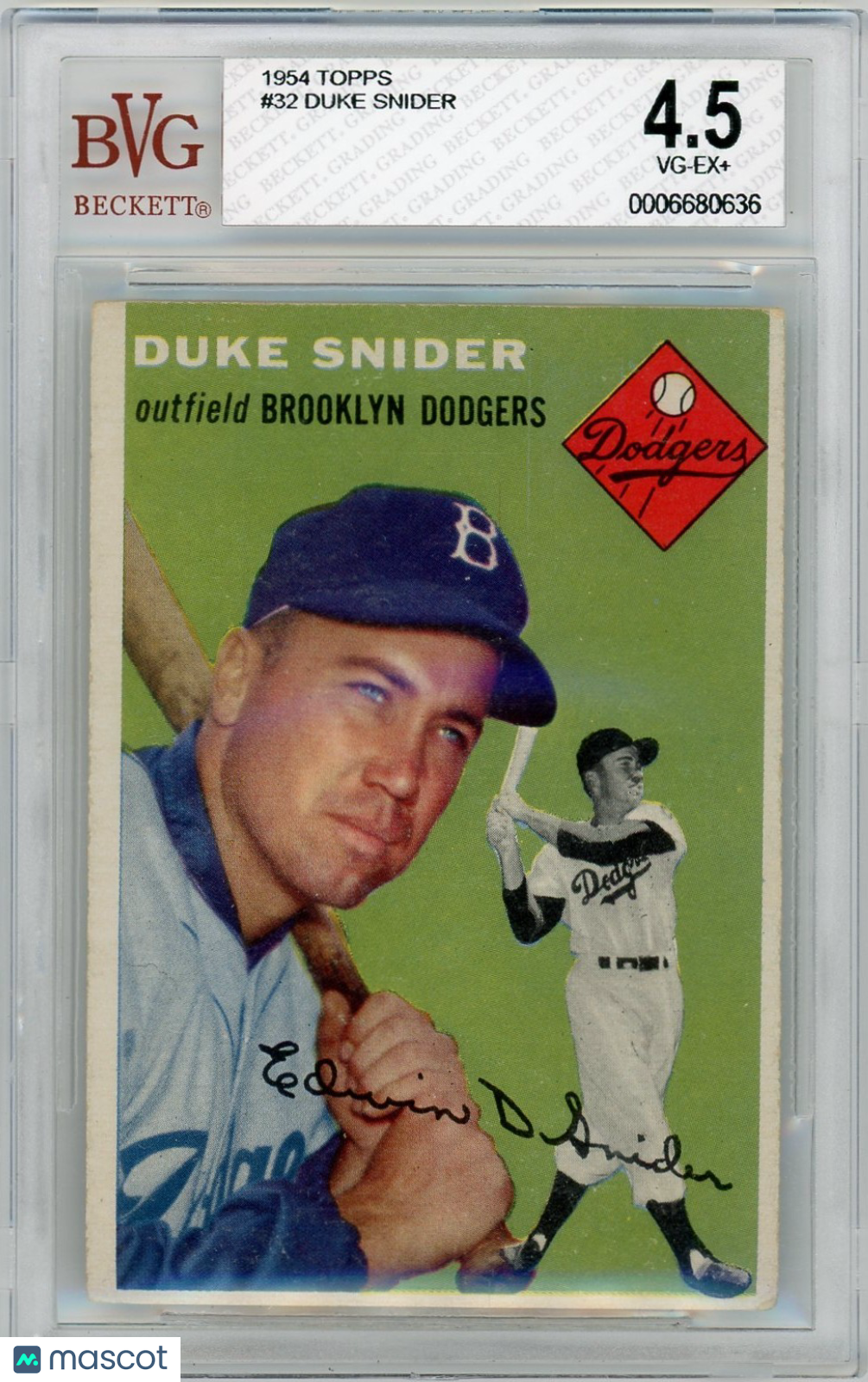 1954 Topps Duke Snider #32 BVG 4.5