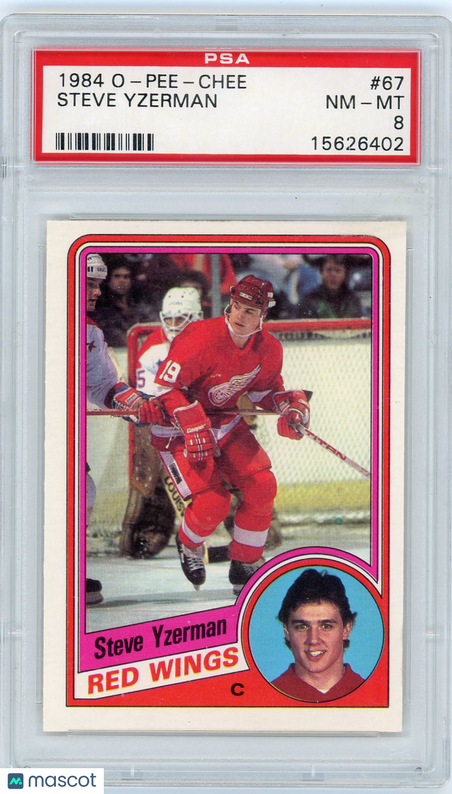 1984 O-Pee-Chee Steve Yzerman #67 PSA 8