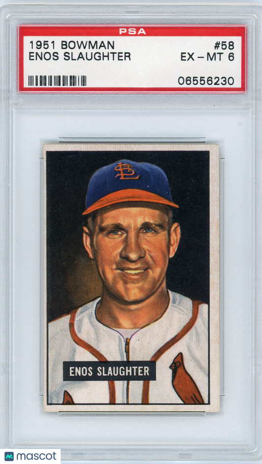 1951 Bowman Enos Slaughter #58 PSA 6
