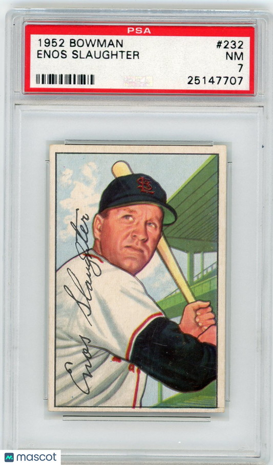 1952 Bowman Enos Slaughter #232 PSA 7