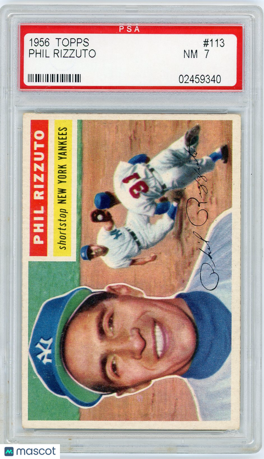1956 Topps Phil Rizzuto #113 Gray Back PSA 7