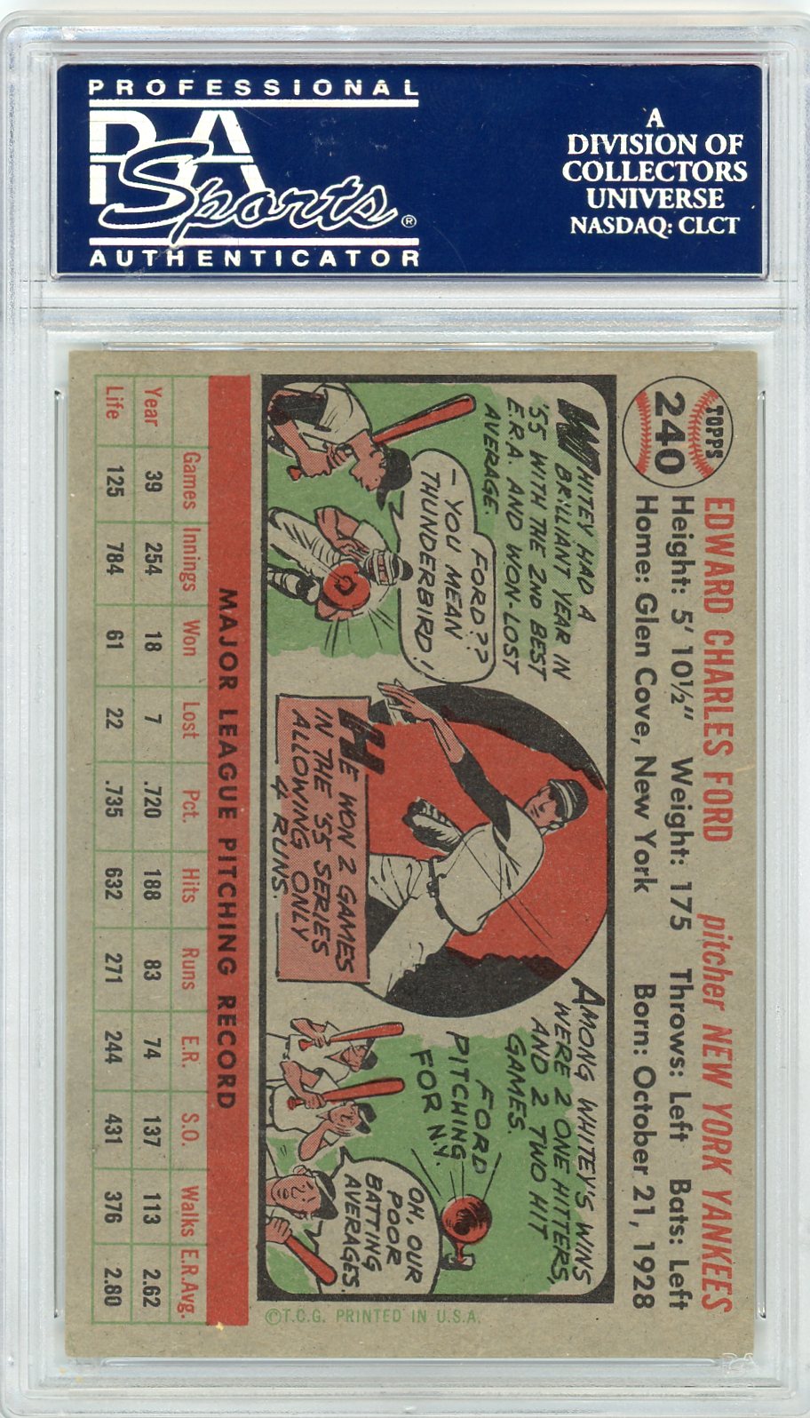1956 Topps Whitey Ford #240 PSA 6