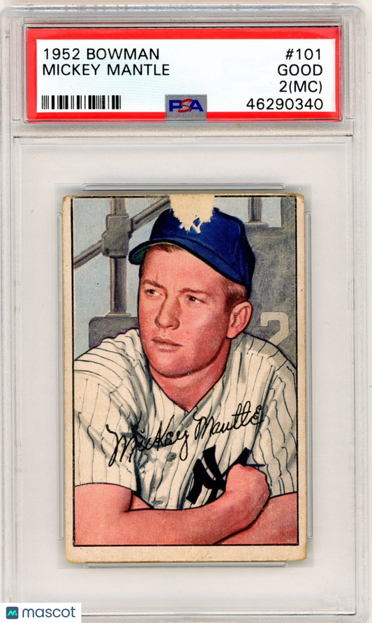 1952 Bowman Mickey Mantle #101 PSA 2 MC