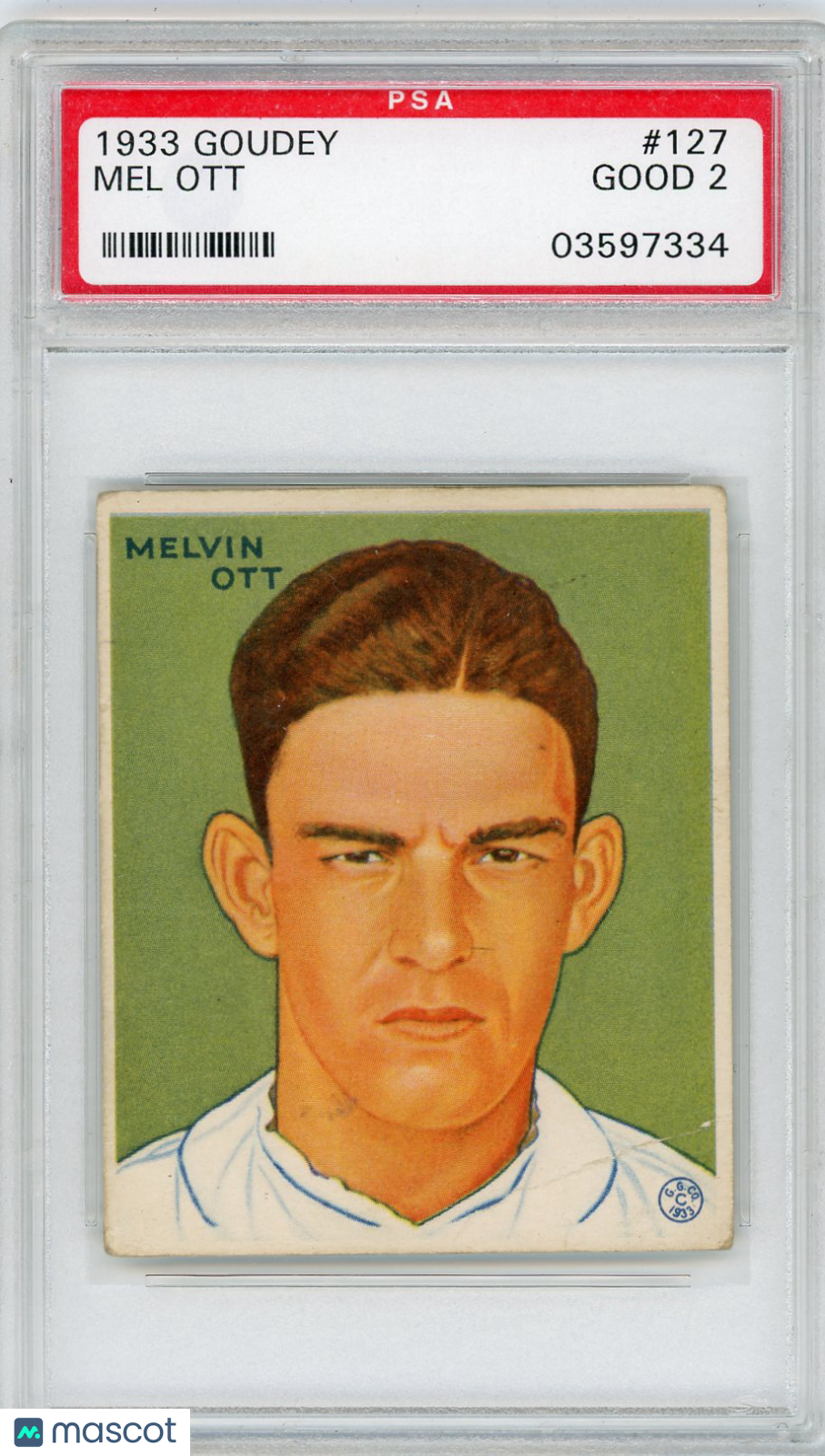 1933 Goudey Mel Ott #127 PSA 2