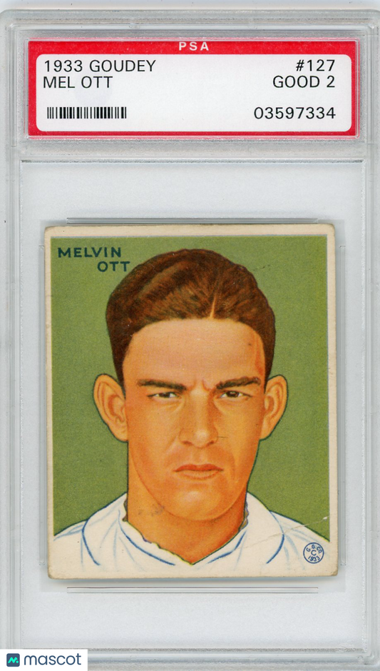 1933 Goudey Mel Ott #127 PSA 2