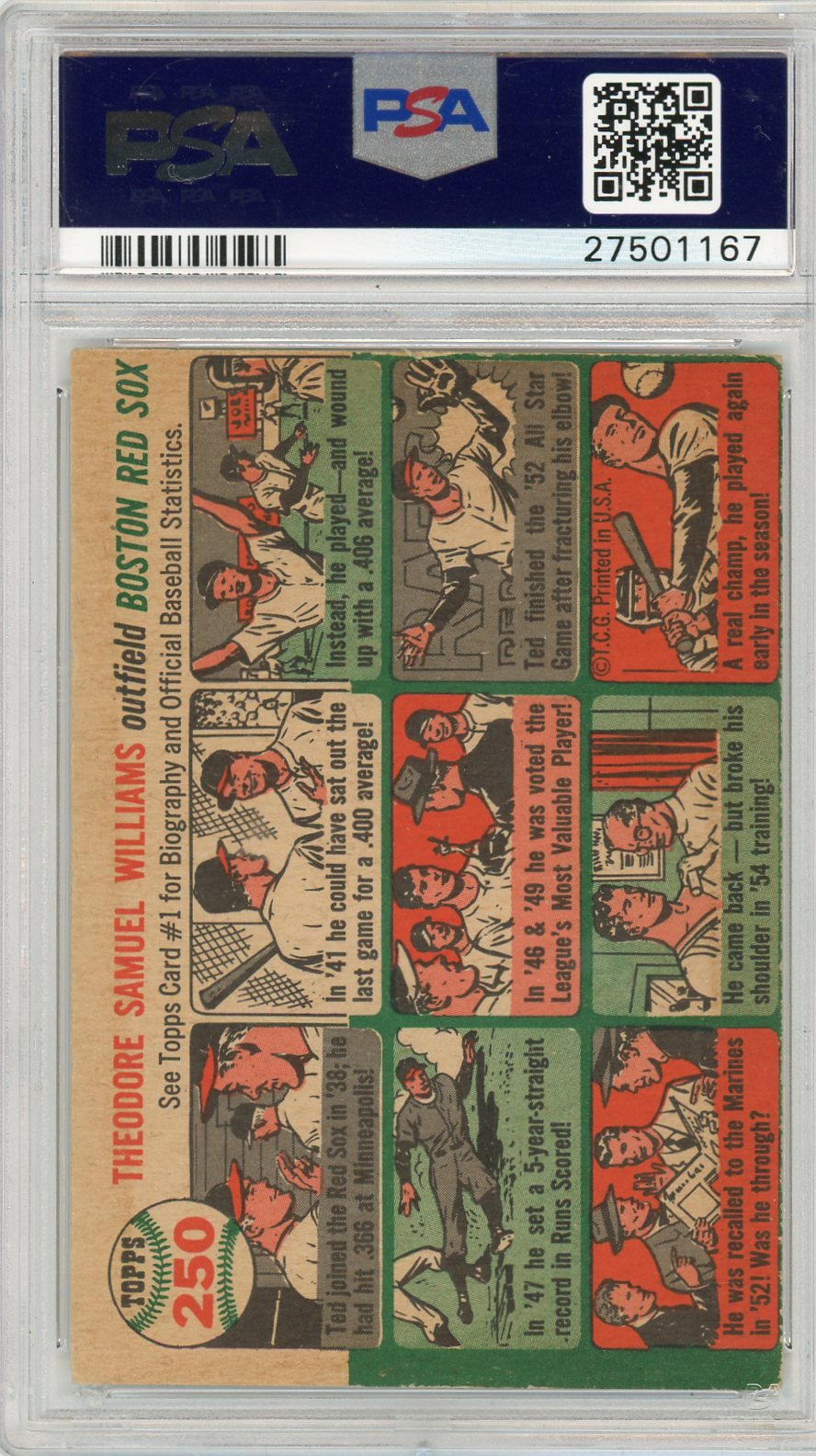 1954 Topps Ted Williams #250 PSA 4