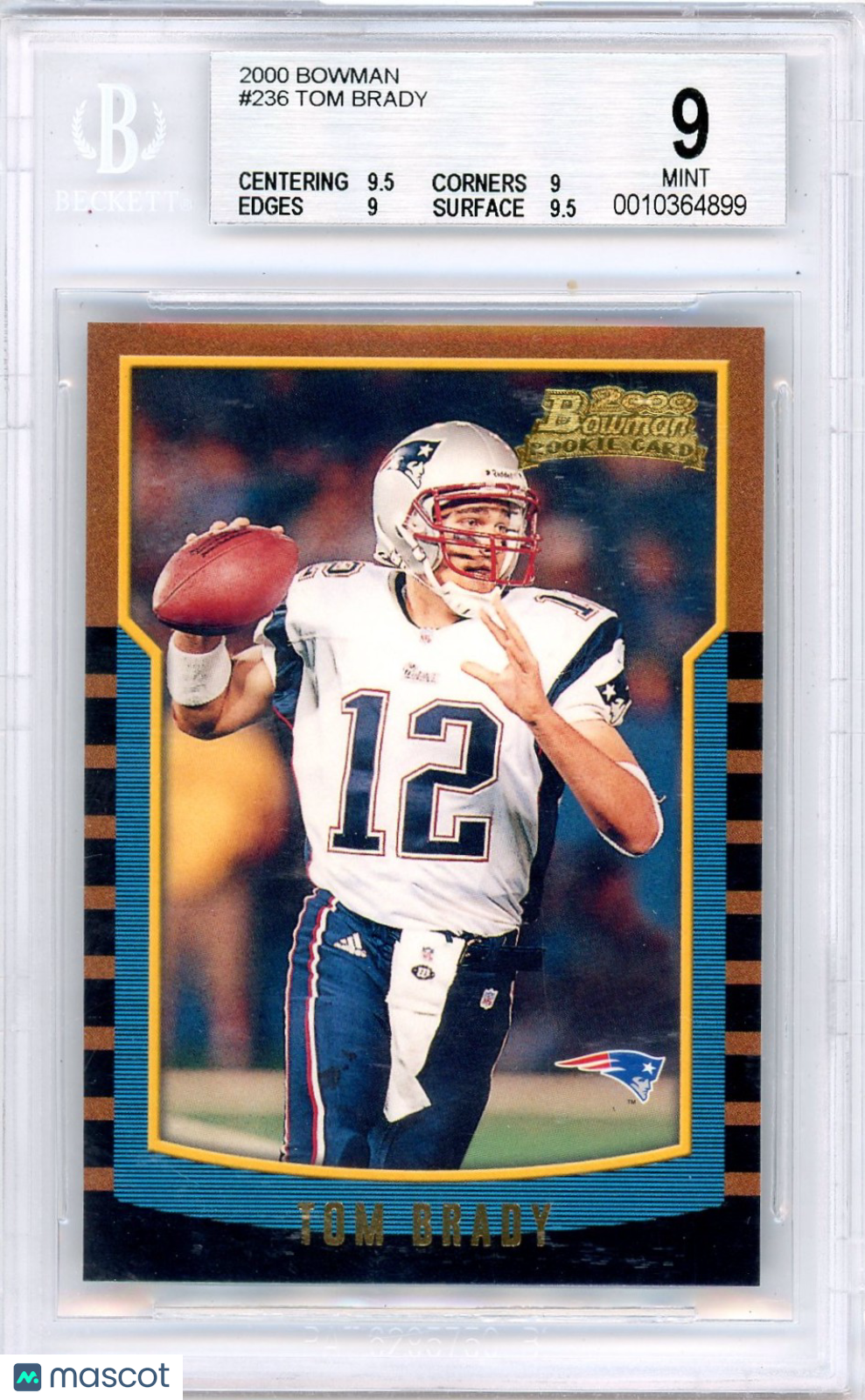 2000 Bowman Tom Brady #236 BGS 9 Rookie