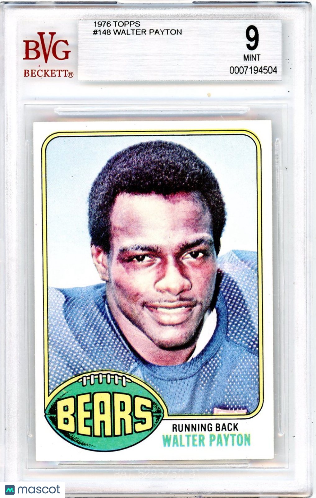 1976 Topps Walter Payton #148 BVG 9 Rookie