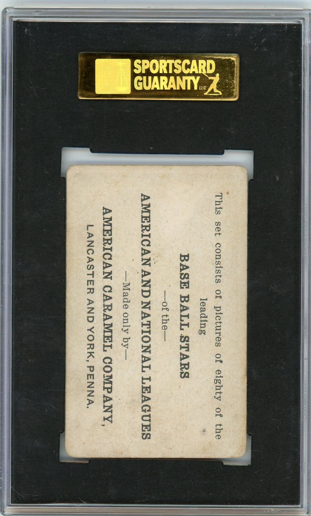 1921 American Caramel Co. E121 Series of 80 Rogers Hornsby SGC 2