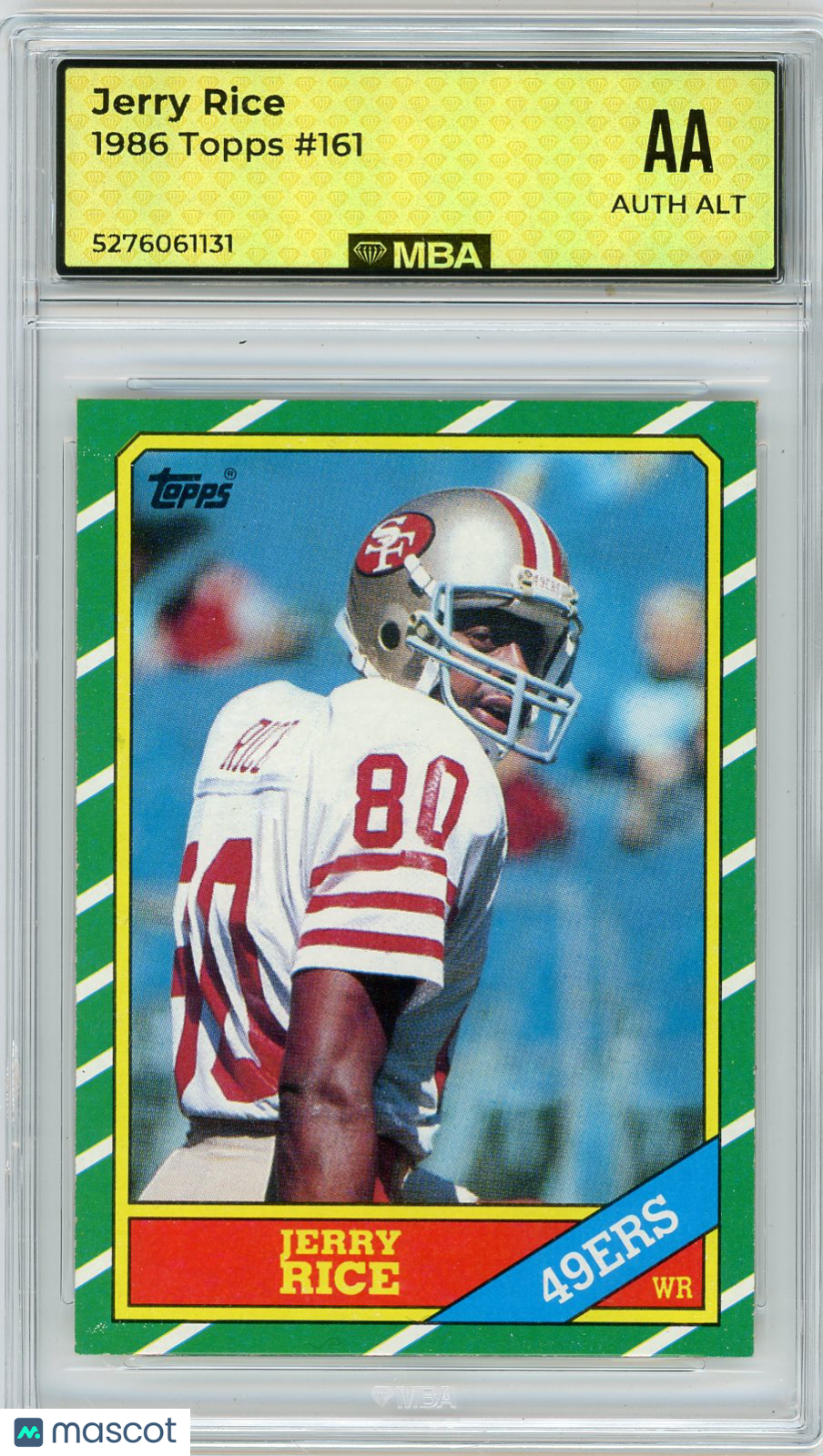 1986 Topps Jerry Rice #161 MBA Authentic Altered