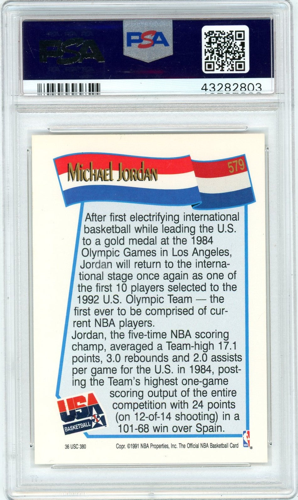 1991 Hoops Michael Jordan #579 PSA 9