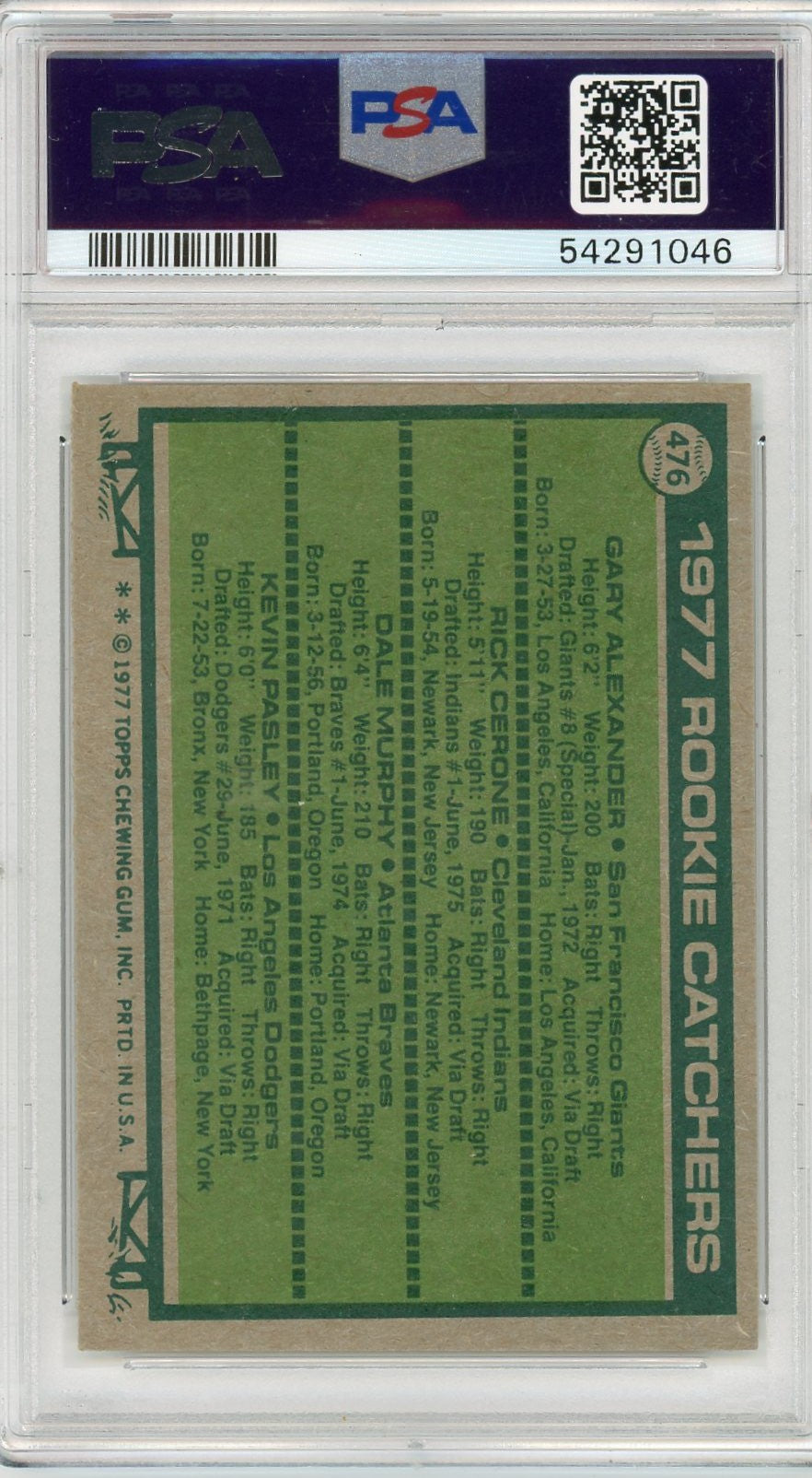 1977 Topps Rookie Catchers #476 PSA 8