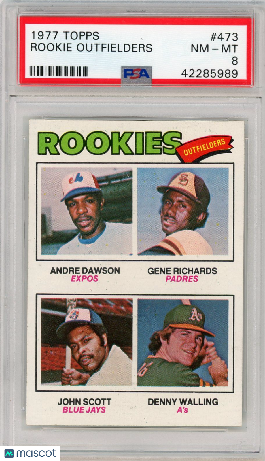 1977 Topps Rookie Outfielders #473 PSA 8