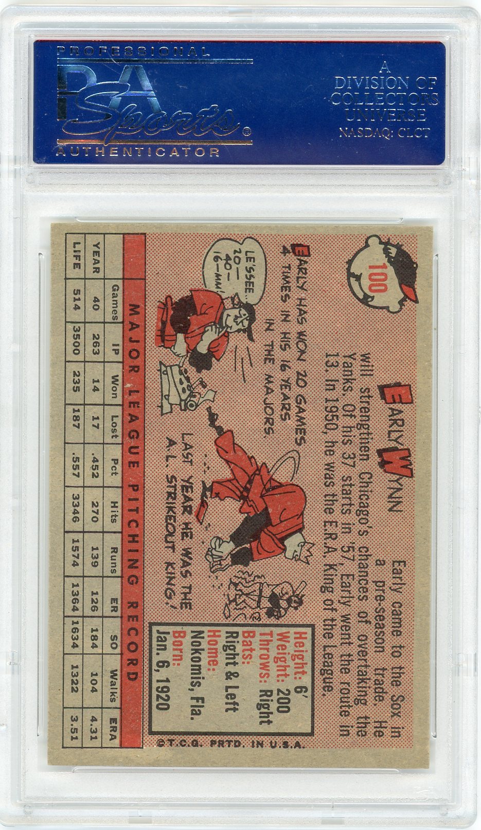 1958 Topps Early Wynn #100 PSA 7