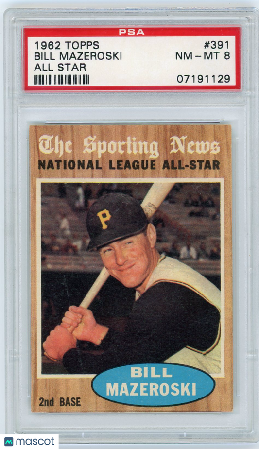 1962 Topps Bill Mazeroski #391 All Star PSA 8