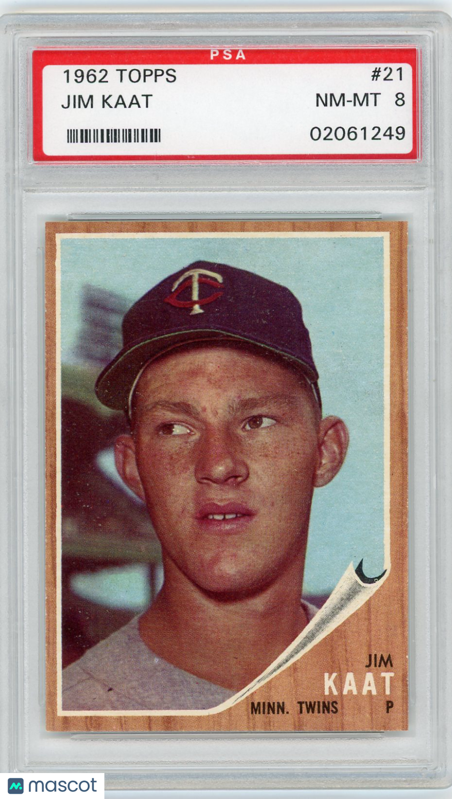 1962 Topps Jim Kaat #21 PSA 8