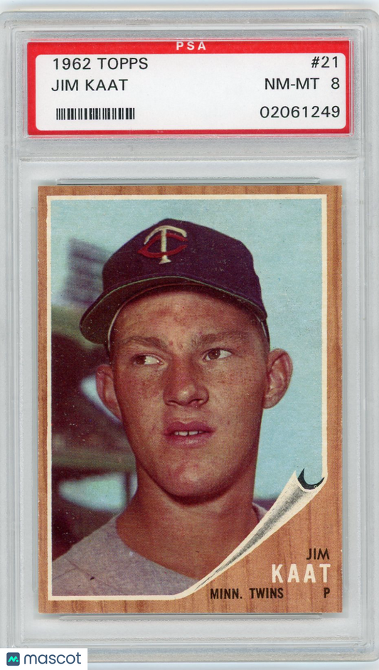 1962 Topps Jim Kaat #21 PSA 8
