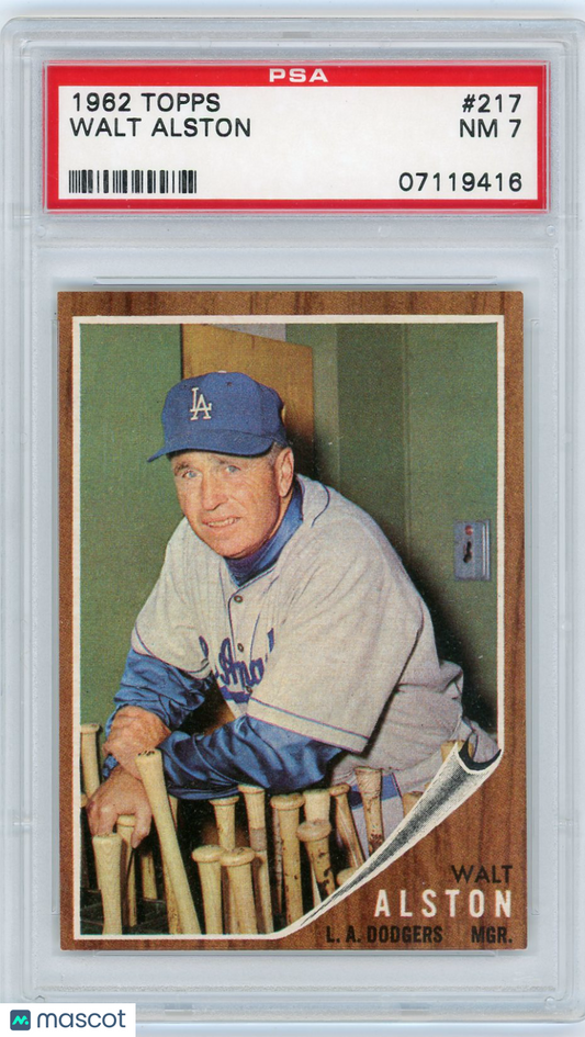 1962 Topps Walt Alston #217 PSA 7