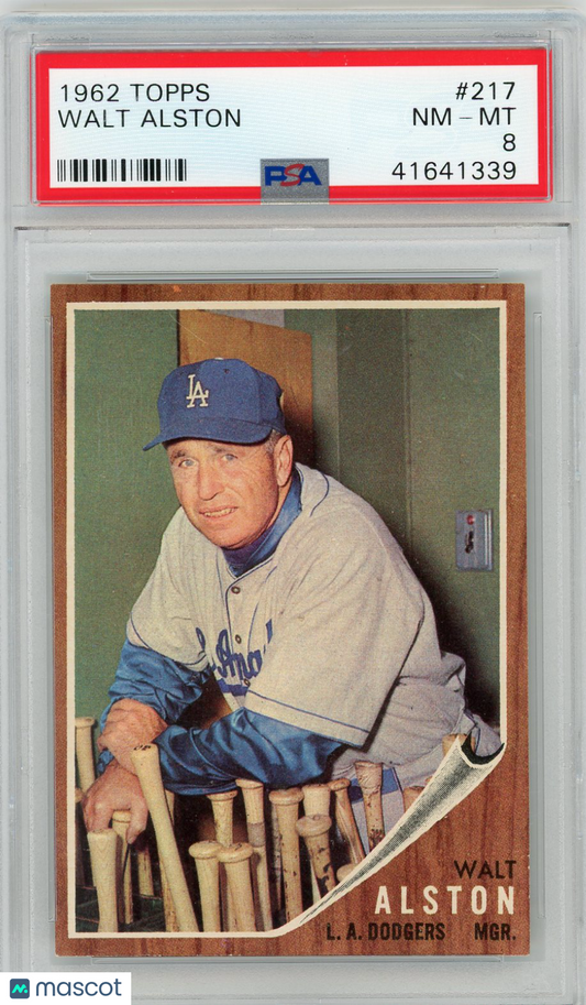 1962 Topps Walt Alston #217 PSA 8