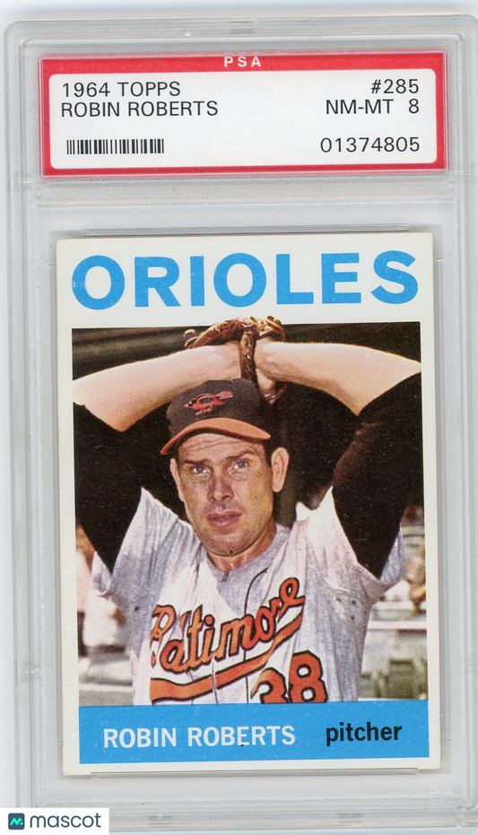 1964 Topps Robin Roberts #285 PSA 8