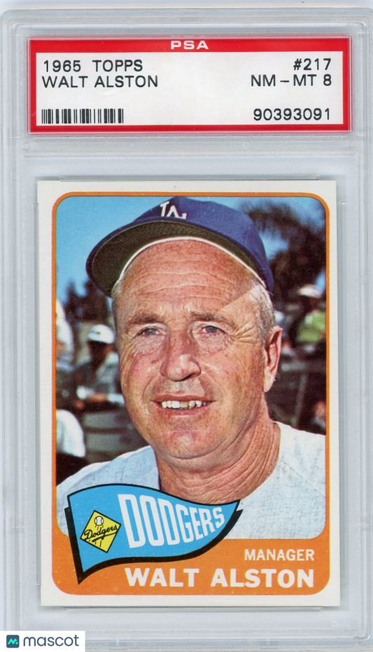 1965 Topps Walt Alston #217 PSA 8