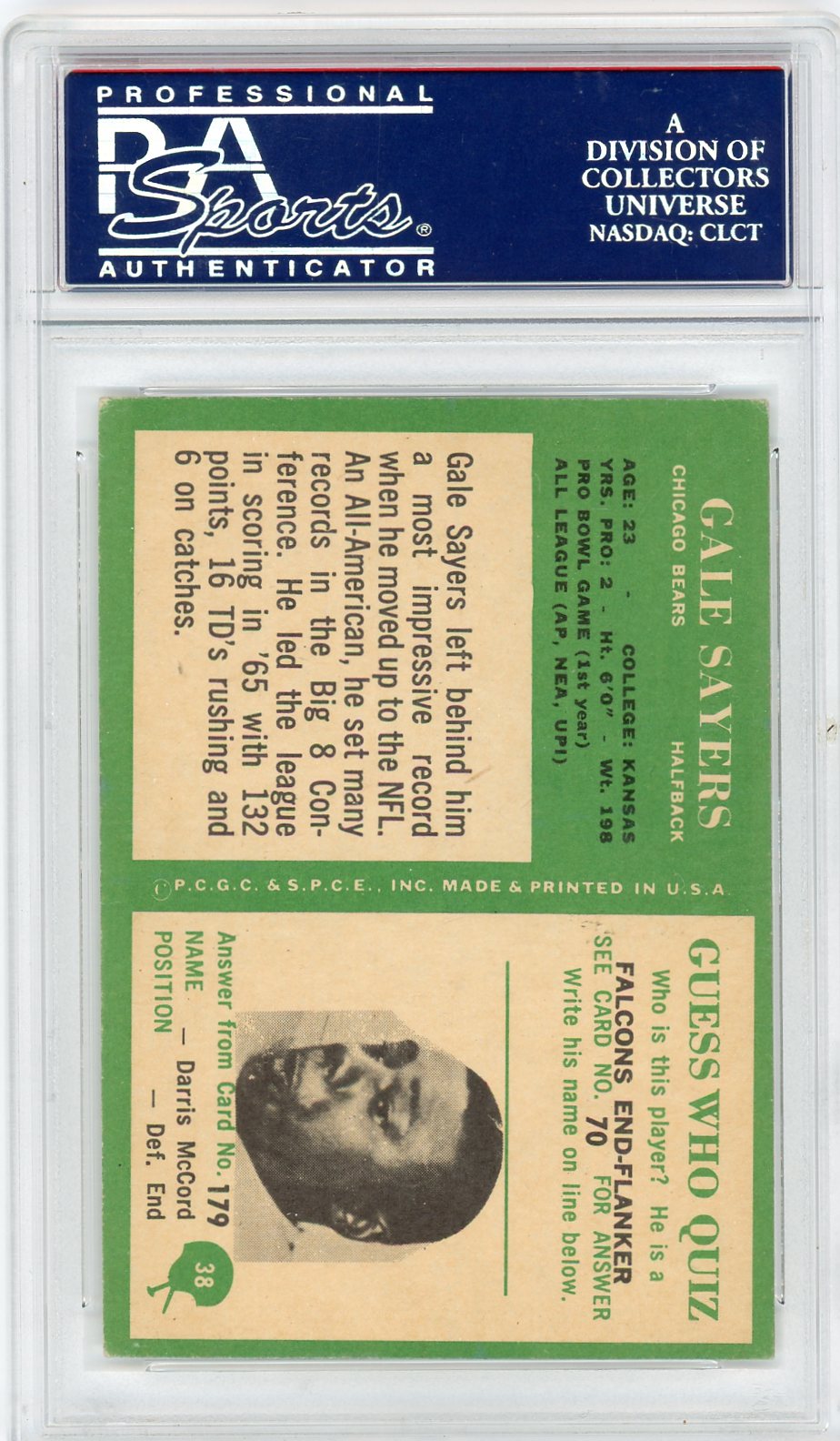1966 Philadelphia Gale Sayers #38 PSA 5